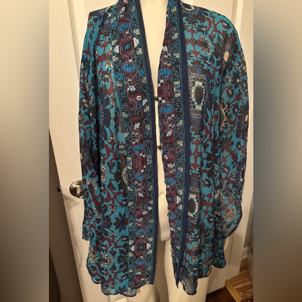 Colleen Lopez kimono sleeve topper blouse M/L